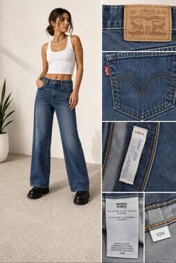Y2K Indie Sleaze Levi's 505 Women's Straight Leg Jeans Size 10 Medium Wash Denim